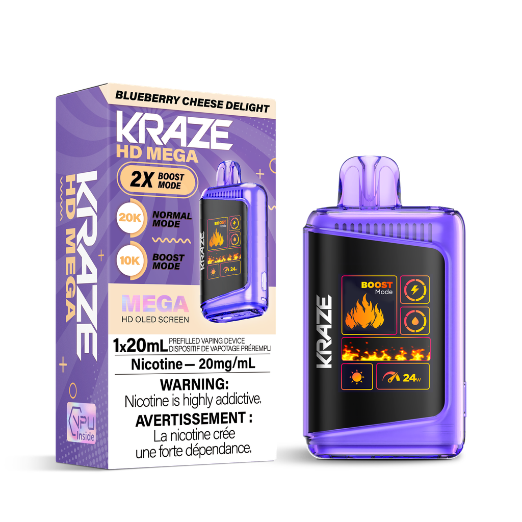Kraze HD Mega Disposable Vape, 20mg/ml, 20ml | Bold and Flavourful Vaping Experience